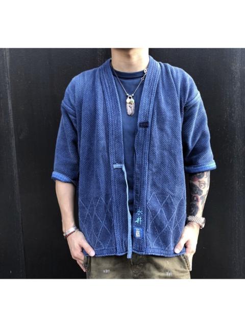 Other Designers Cardigan - Indigo Dyed Sashiko Stitching Kimono Kendo Jacket