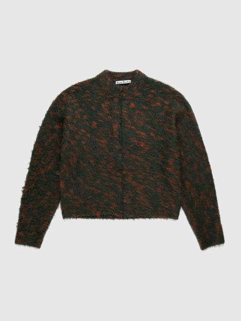 Acne Studios $660 Acne Studios Brushed Jacquard Knit Zip Cardigan