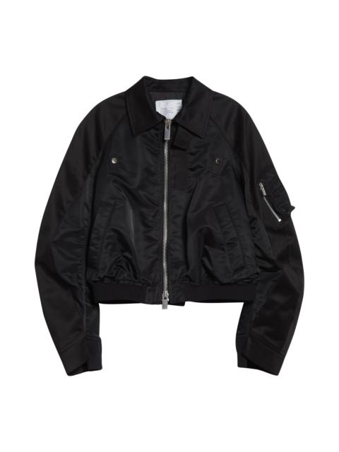 sacai Sacai Cotton Chino x Nylon Twill Jacket in Black at Nordstrom
