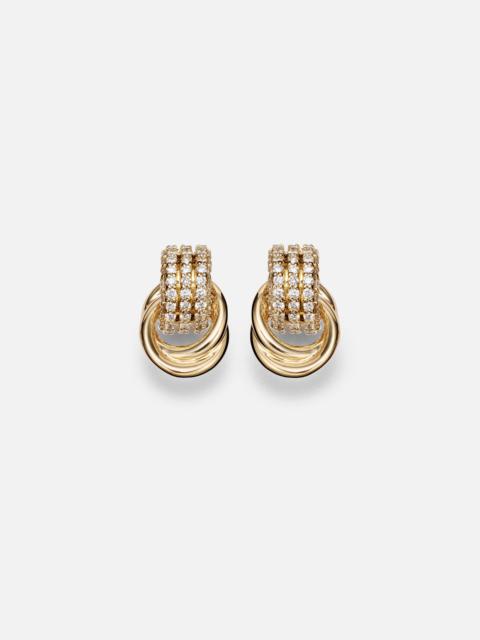 STONE AND STRAND Forme Knot 14kt gold earrings with diamonds