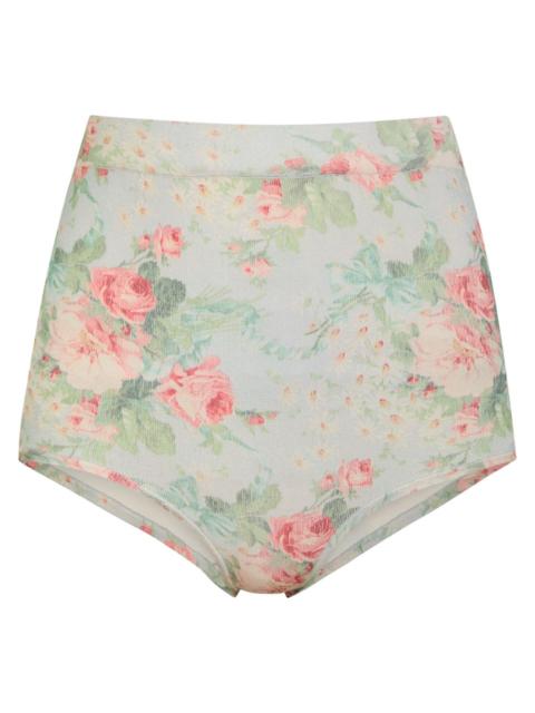 Simone Rocha Simone Rocha Floral-print Stretch-knit Briefs