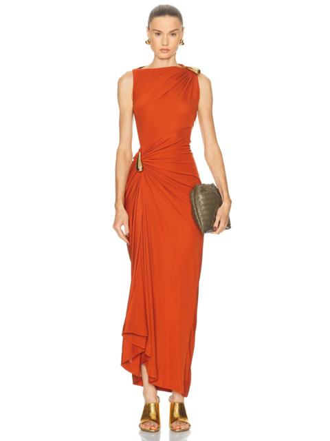 ワンピース BOTTEGAVENETA RED SILK DRESS Bottega Veneta Long Turtleneck Sequin Cocktail Dress