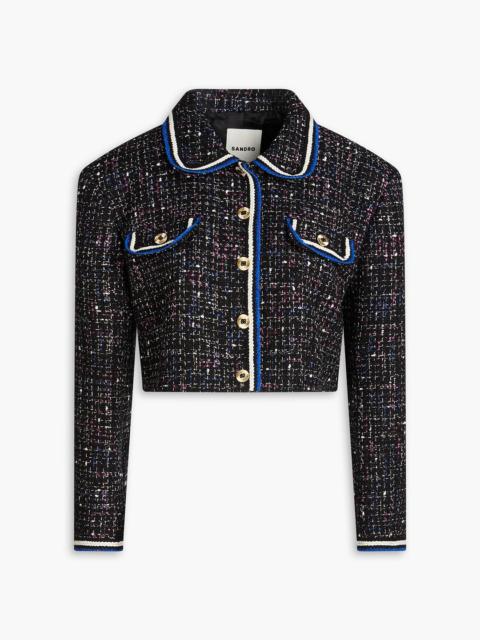 Sandro Cropped metallic cotton-blend tweed jacket