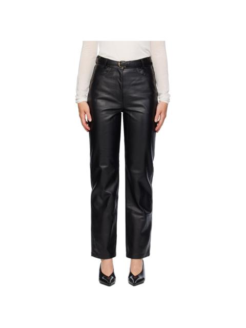 Totême Black Straight Leather Pants