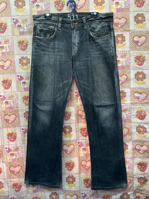 Other Designers Baggy Jeans Japanese Edwin 511RV Crazy Fade Black Distressed
