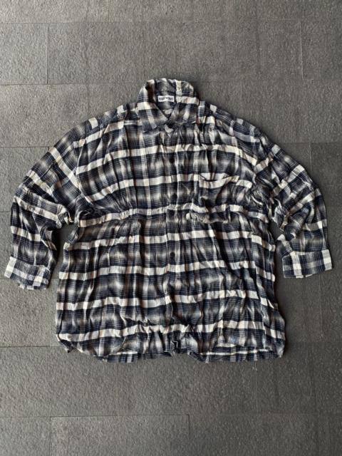 Other Designers issey miyake unique pleated plaid shirt