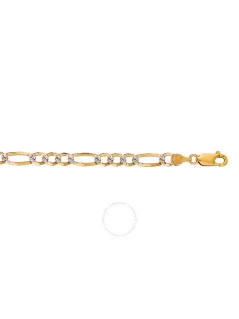 Kylie Harper - Kylie Harper Men's 14k Two-Tone Gold THICK/HEAVY Diamond-cut Pave Figaro Chain Bracelet