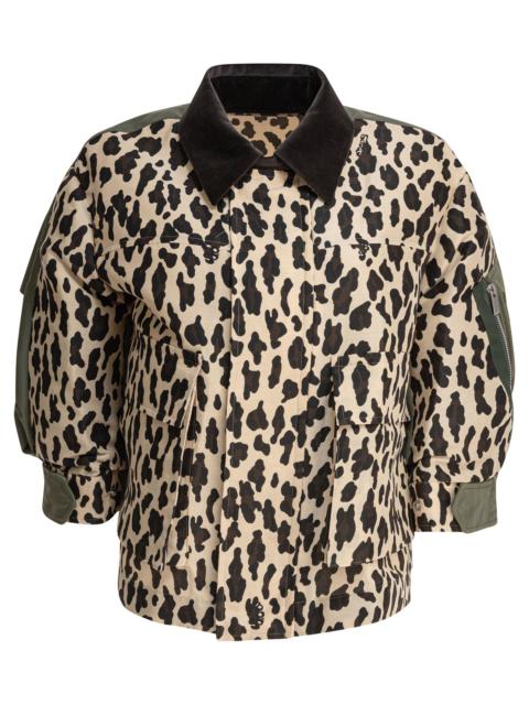 Sacai Leopard Print X Nylon Twill Jacket