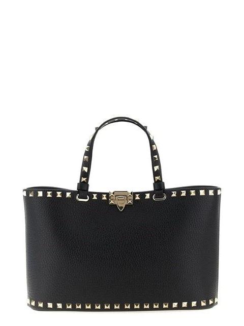 Valentino VALENTINO Rockstud Small Black Top Handle Bag
