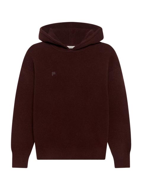 PANGAIA Mens Recycled Cashmere Hoodie - Dark Burgundy