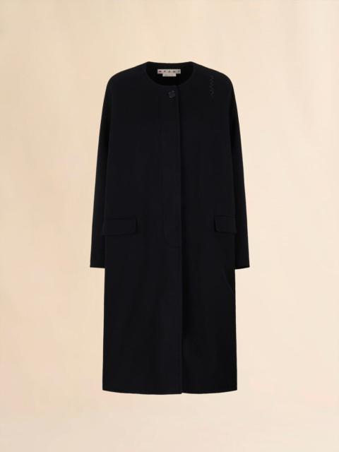 Marni BLACK FELT COAT WITH MARNI SYMBOL