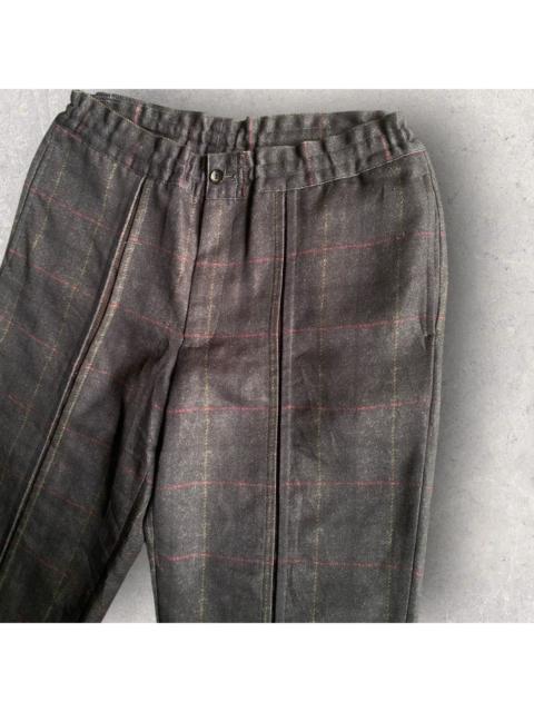 Comme Des Garçons AW18 Deux Front Cut And Sew Plaid Drawstring Taped Pants