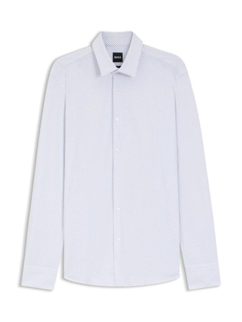 BOSS PRINTED SLIM-FIT SHIRT IN PERFORMANCE-STRETCH JERSEY