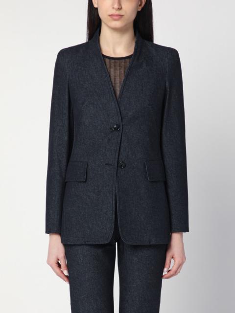 Max Mara Midnight blue jacket in cotton denim effect