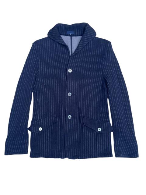 Other Designers Japanese Brand - Vintage SHIPS Navy Pinstripe Shawl Collar Jacket - Size S