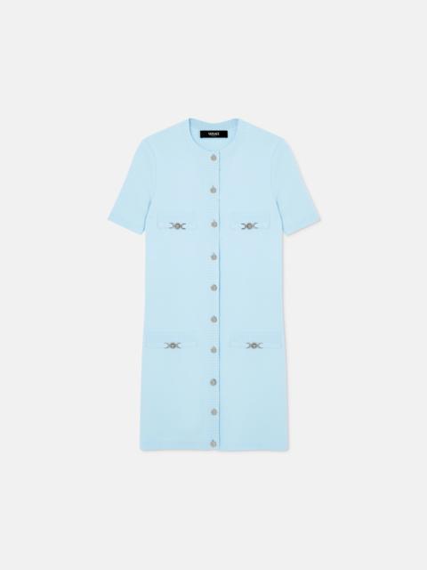 VERSACE Wool-Cashmere Knit Shirt Dress