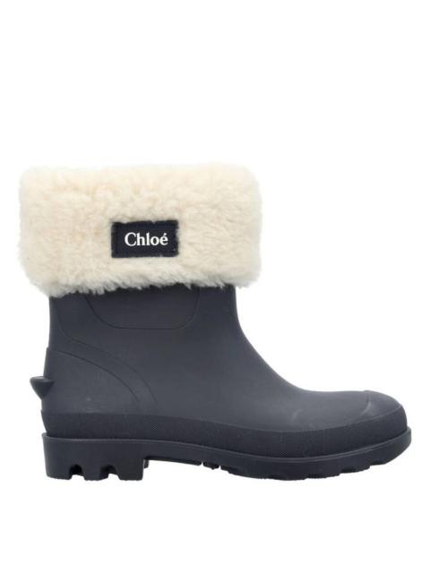 Chloé Chloe Girls Faux Fur-Trim Rubberized Boots