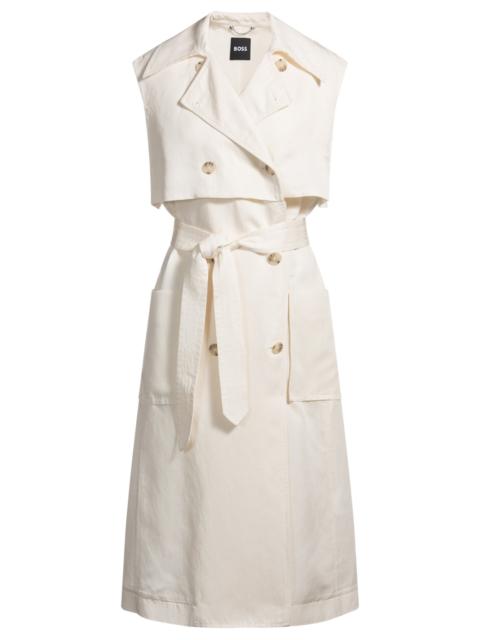 BOSS SLEEVELESS TRENCH DRESS WITH DOUBLE-BREASTED CLOSURE