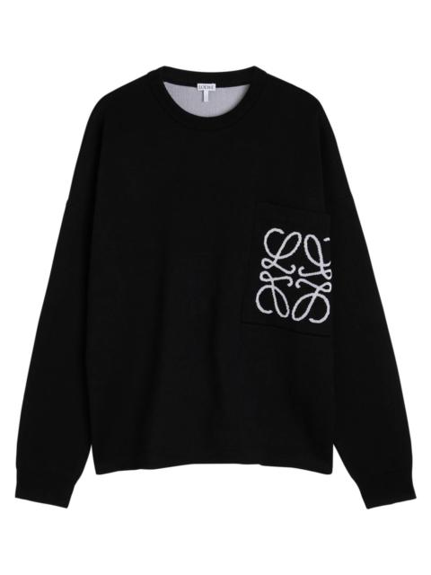 Loewe Loewe Logo-intarsia Cotton-blend Knit Sweatshirt