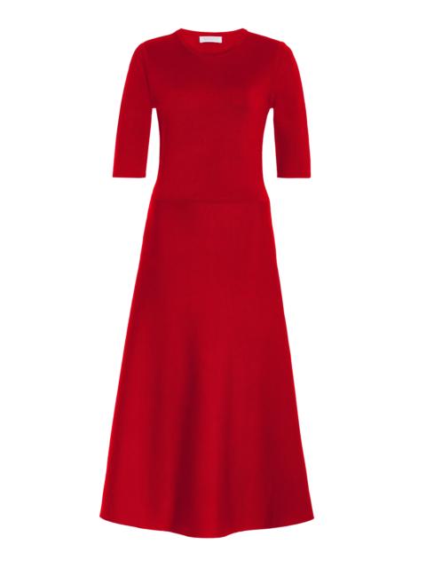 GABRIELA HEARST Seymore Knit Dress in Scarlet Red Merino Wool Cashmere