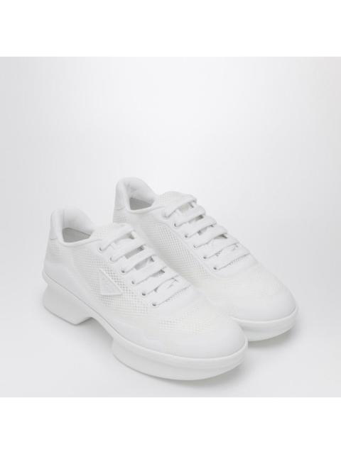 Prada Prada White Fabric And Mesh Low-Top Sneaker Women
