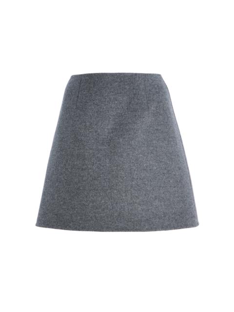 CAROLINA HERRERA Mid-Rise Virgin-Wool Mini Skirt grey