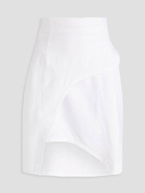 Other Designers Lodi asymmetric TENCEL™ and linen-blend crepe wrap skirt