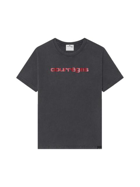 courrèges Courrèges AC Printed Stone T-Shirt 'Stonewash Grey/Ruby'