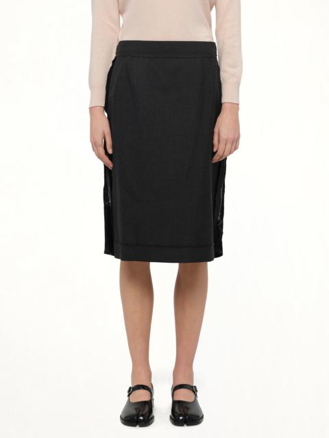 Maison Margiela Midi Skirt in Carbon Melange/Black