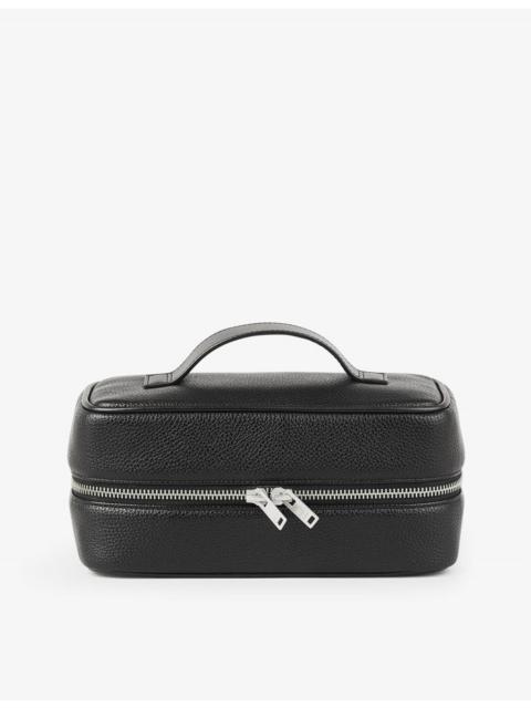 Sandro Top handle grained faux-leather wash bag