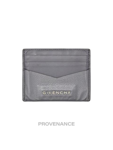 Givenchy Givenchy Logo Card Holder Wallet - Grey Leather