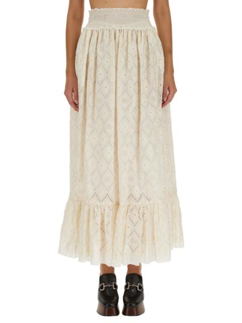 GUCCI Gucci Women Floral Broderie Anglaise Skirt