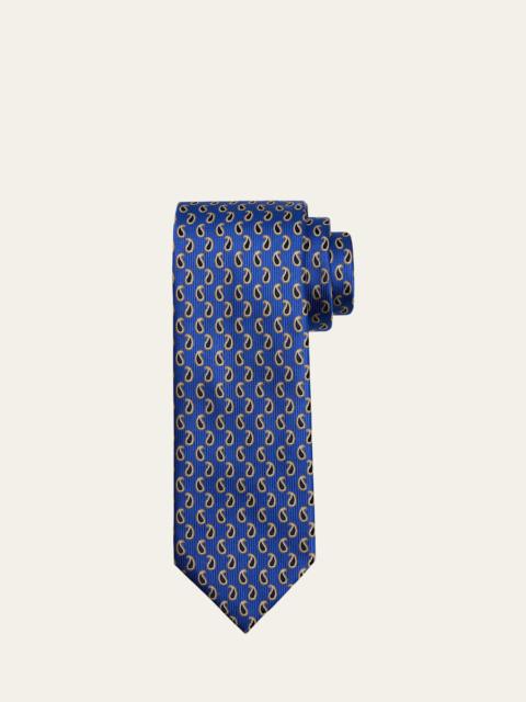 Brioni Men's Micro-Paisley Jacquard Silk Tie