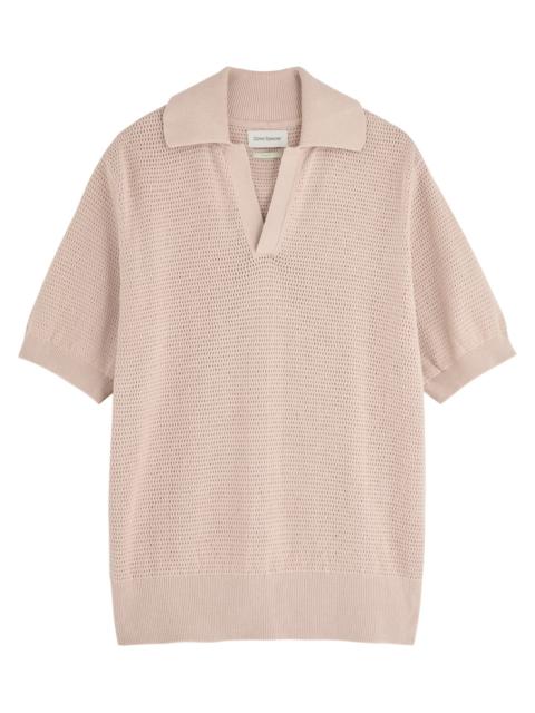 Oliver Spencer Oliver Spencer Penhale Pointelle-knit Cotton Polo Shirt