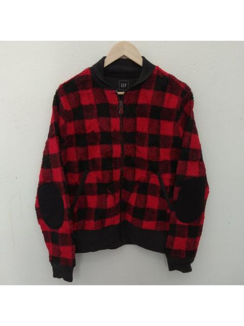Other Designers American Vintage - GAP Red Flannel Black Checked Grunge Fleece Winter Jacket