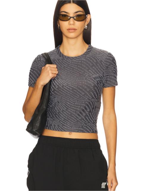 Alexander Wang SHORT SLEEVE TOP IN GAUZY MESH | REVERSIBLE