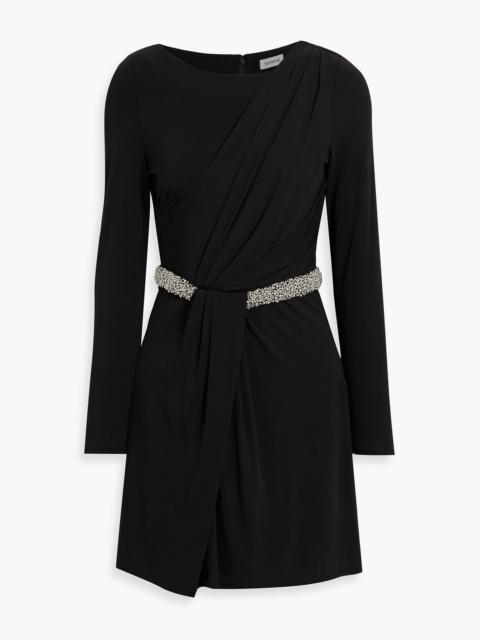 SIMKHAI Tulia wrap-effect embellished stretch-jersey mini dress