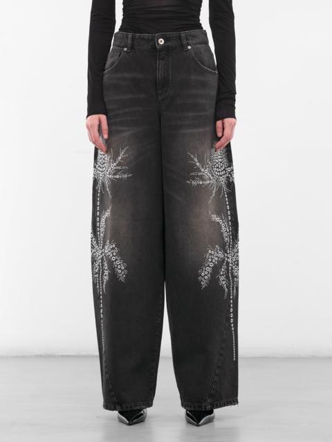 Blumarine Baggy Black Studded Denim Jeans