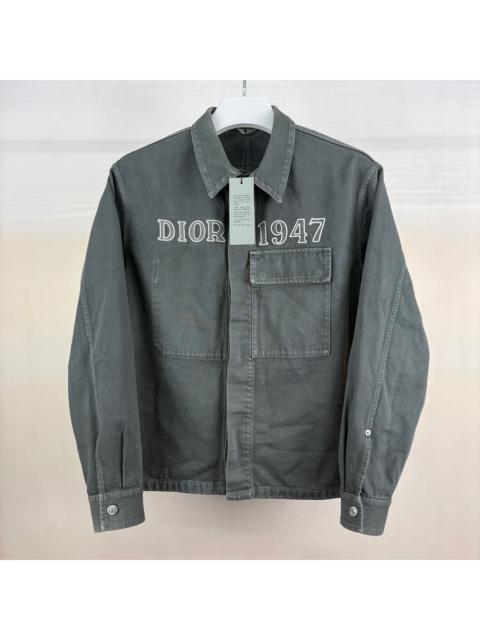 Dior Dior distressed jacket with embroidered "1947" lettering logo