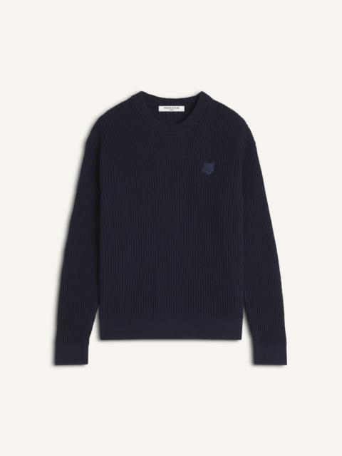 Maison Kitsuné FOX HEAD COTTON RIBBED JUMPER