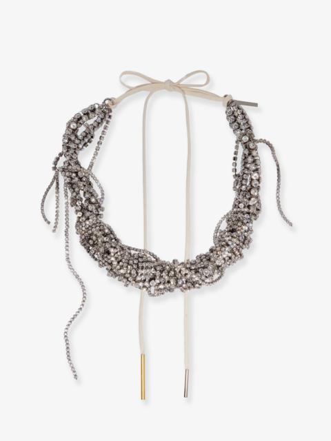 Dries Van Noten Dries Van Noten W261 Brass Necklace With Rhinestone Detail