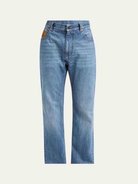 Bottega Veneta Men's Vintage-Wash Denim Turn Up Jeans