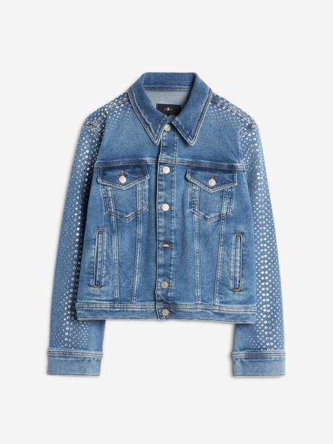 7 For All Mankind Luxe Vintage Adi Trucker Jacket in Love Soul