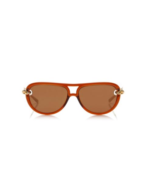 Bottega Veneta Aviator-Frame Acetate Sunglasses brown