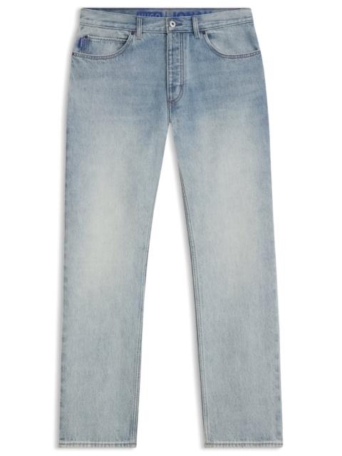 HUGO REGULAR-FIT JEANS IN LIGHT-BLUE COTTON DENIM