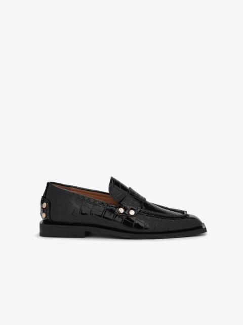 GANNI BLACK CROCO STUDDED LOAFERS
