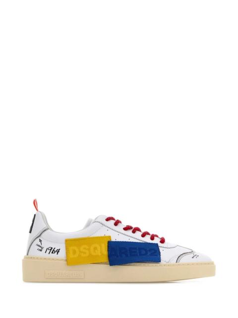 DSQUARED2 Dsquared Men White Leather Rider Sneakers
