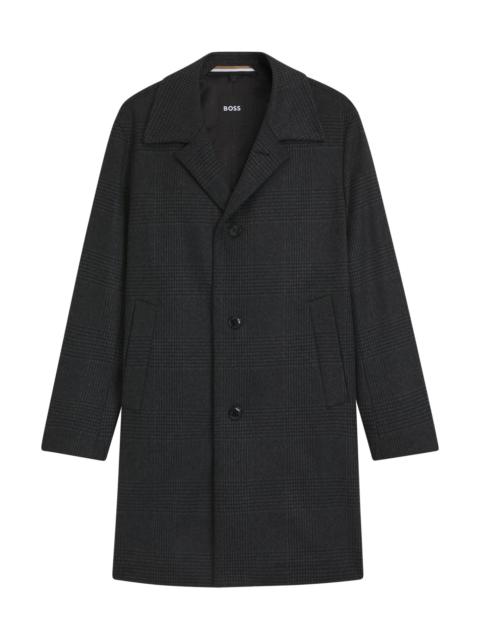 BOSS RELAXED-FIT COAT IN CHECKED WOOL AND CASHMERE