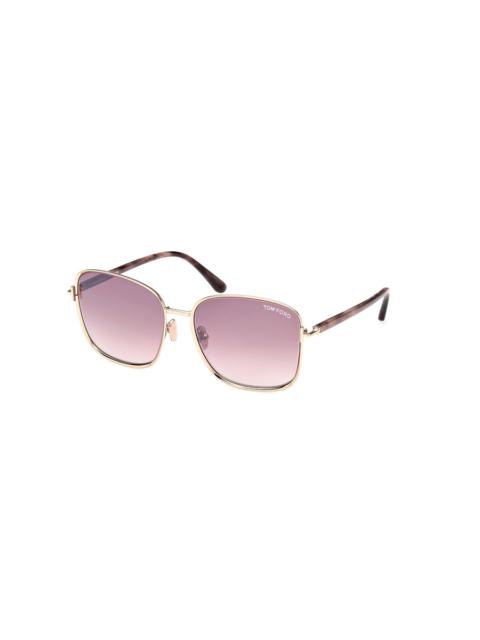 TOM FORD Tom Ford FERN Pink Gradient Square Ladies Sunglasses FT1029 28Z 57