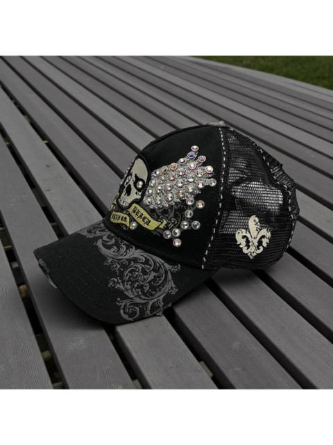 Other Designers Tribal Streetwear - 💀Vintage LAGUNA BEACH Punk Skull Gemstone Trucker Hat